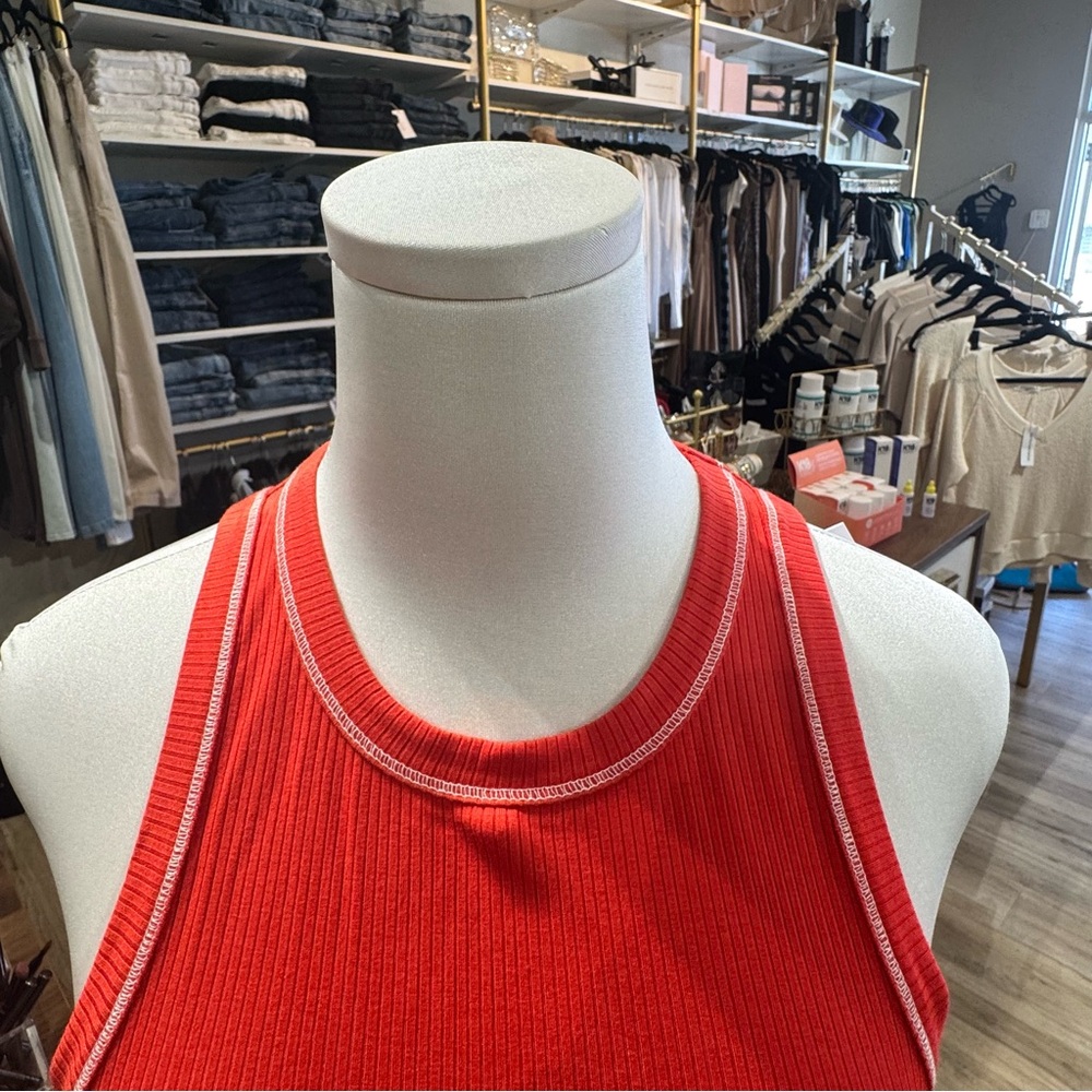 Pistola Red Ribbed Tank Top - Picture 3 of 5